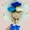 Ramo pequeño con peluche Ramo de Rosas Eternas con Osito de Peluche