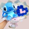 ramo corazon mini con peluche stitch