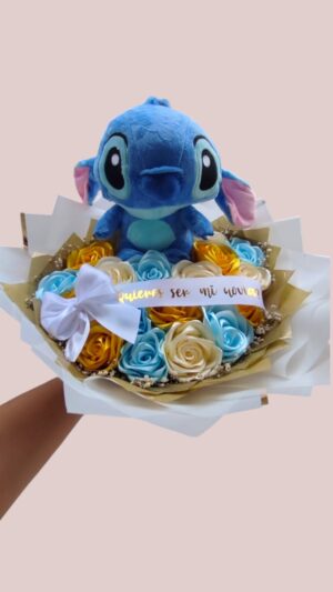 Ramo con Peluche de Stitch y Banda Personalizada
