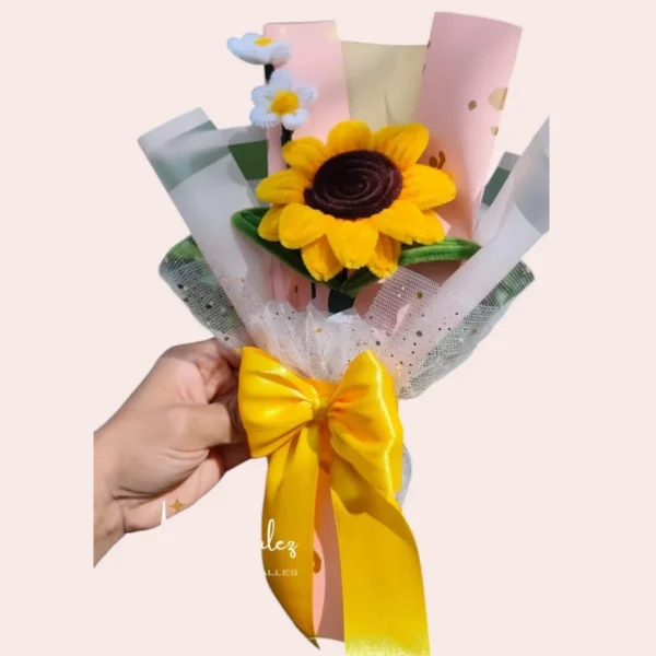 Mini Ramo de Girasol en Limpiapipas