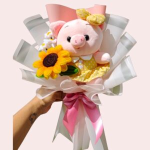 Ramo con Peluche y Girasol Eterno