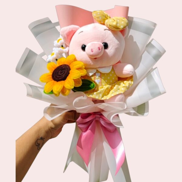 Ramo con Peluche y Girasol Eterno Ramo con Peluche y Girasol Eterno