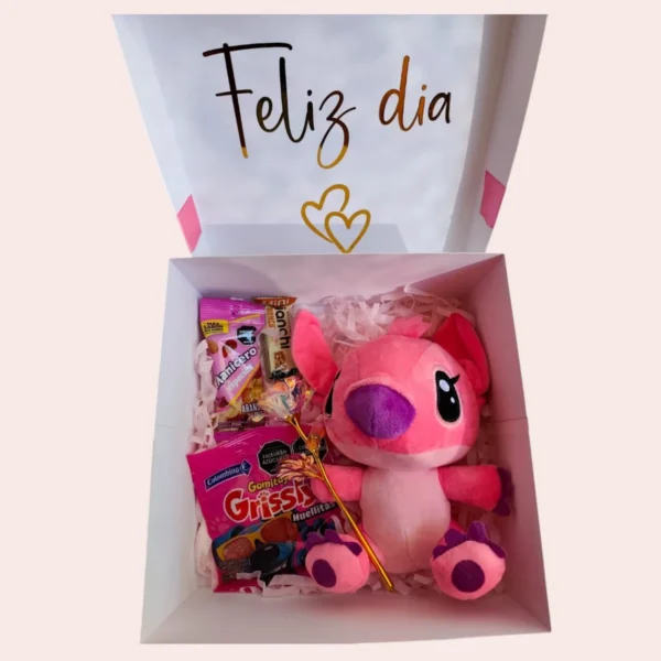 Caja Sorpresa Hello Kitty con Dulces y Rosa Eterna | Regalo Bonito para Mujer