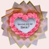 detalles para novia Ibagué Ramo Corazón con Mensaje Secreto – Rosas Eternas en Satín para Regalo en Colombia