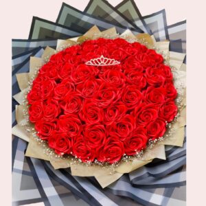 ramo-50-rosas-eternas-rojas-tiara-lujo ramo-50-rosas-eternas-rojas-tiara-lujo
