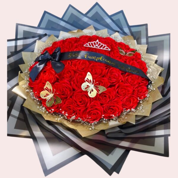 ramo-rosas-eternas-rojas-ibague Ramo de Rosas Eternas Rojas con Tiara