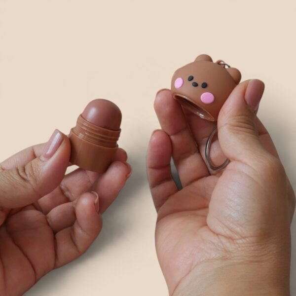 Bálsamo Labial Hidratante de Osito con Llavero Kawaii