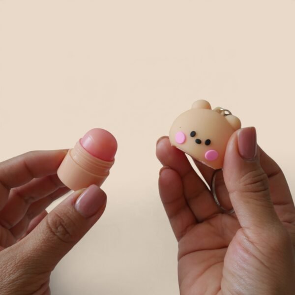 Bálsamo Labial Hidratante de Osito con Llavero Kawaii