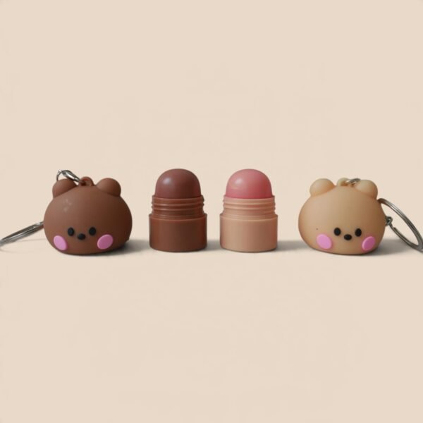 Bálsamo Labial Hidratante de Osito con Llavero Kawaii