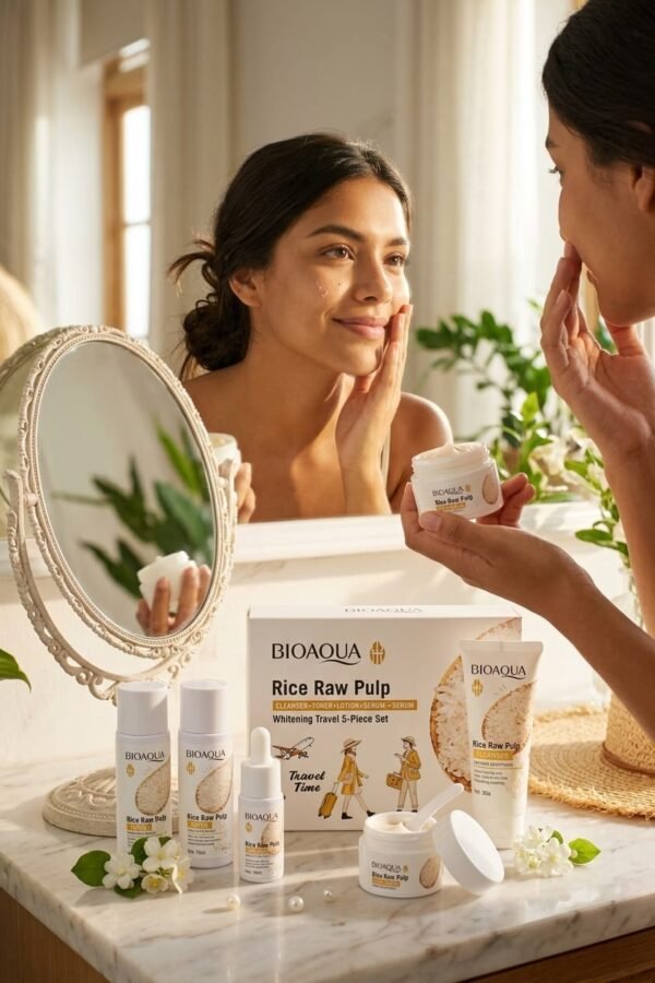 Kit Viajero de Skincare de Arroz Bioaqua – Set de Cuidado Facial e Hidratación
